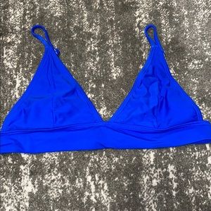 Blue triangle bikini top